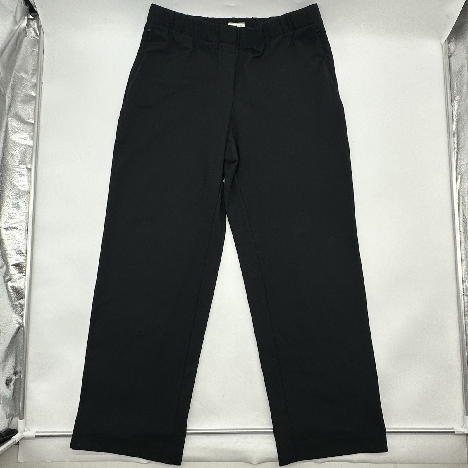 J Jill Ponte Wide Leg Women's Size Large Black Elastic Waist Pull-On Dress Pants